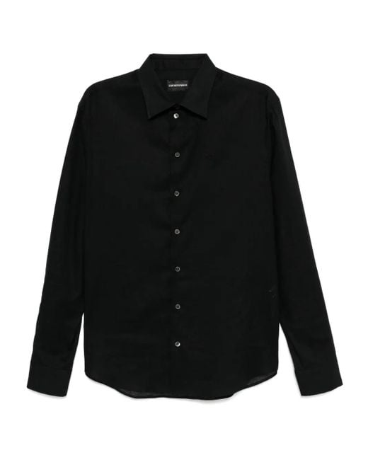 メンズ Emporio Armani ロゴ シャツ Black