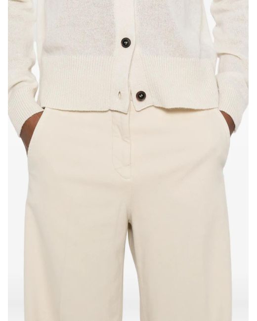 Incotex White Pressed-Crease Wide-Leg Trousers