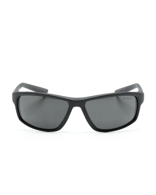Nike Gray Rabid 22 Rectangle-Frame Sunglasses