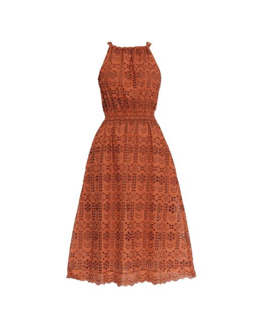 Paul Smith Women's Brown Broderie Anglaise Dress - jerzyczajkowski.pl