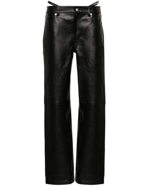 Pantalon en cuir à taille basse Alexander Wang en coloris Black