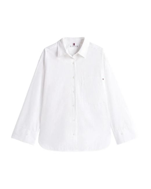 Camicia Con Taschino di Tommy Hilfiger in White