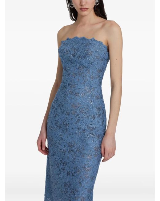 Abito Midi Con Decorazione di Ermanno Scervino in Blue