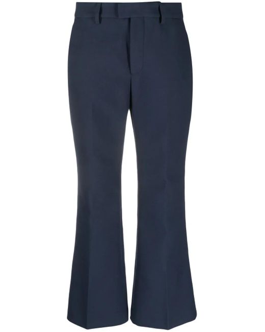 Closed Blue Wide-Leg Cropped Trousers