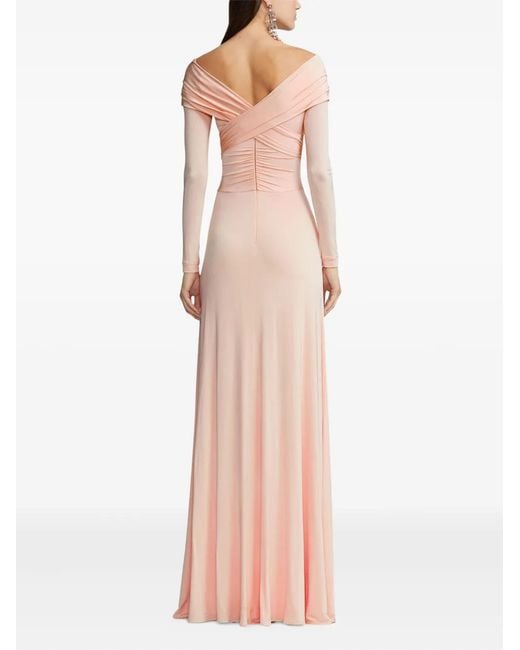 Ralph Lauren Pink Long-Sleeve Maxi Dress