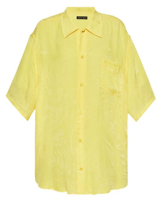 Balenciaga Yellow Buttoned Short-Sleeve Shirt