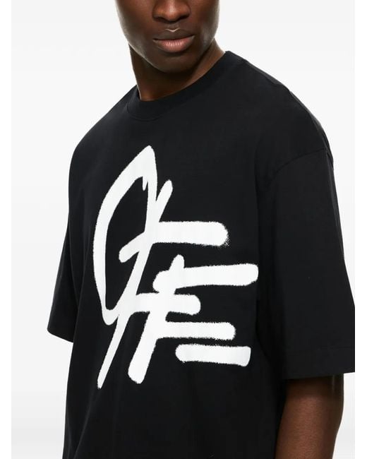Off-White c/o Virgil Abloh Black Spray Logo Skate T-Shirt for men