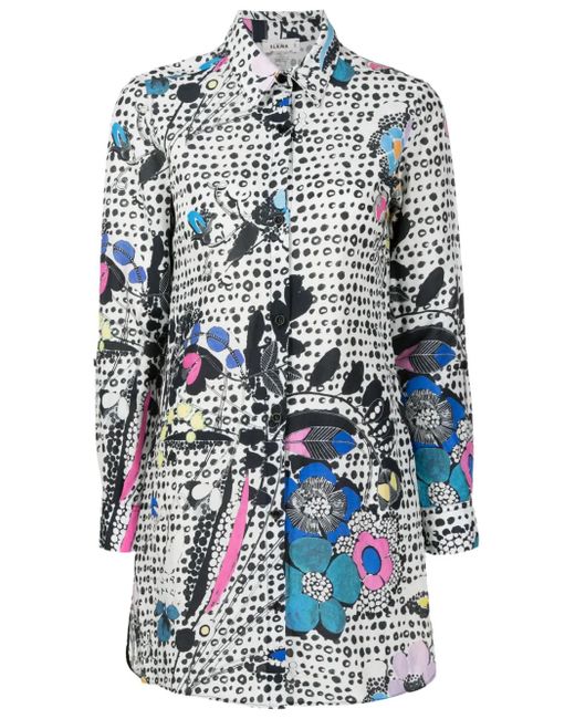 Amir Slama Blue Graphic-Print Long-Sleeve Shirt