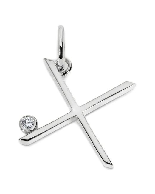 Monica Vinader Metallic Solitaire Diamond Initial Pendant