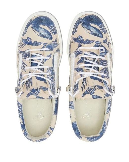 Giuseppe Zanotti White Frankie Double-Zip Low-Top Sneakers for men