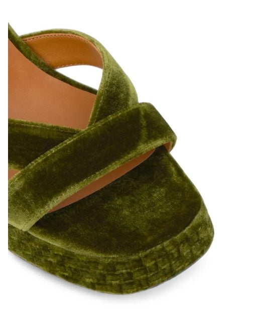 Castaner Green Vero Velvet Sandals