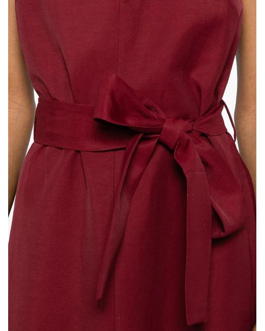 P.A.R.O.S.H. Red V-Neck Belted Dress