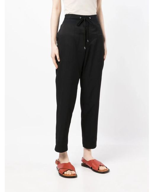 James Perse Black Drawstring Tapered Trousers