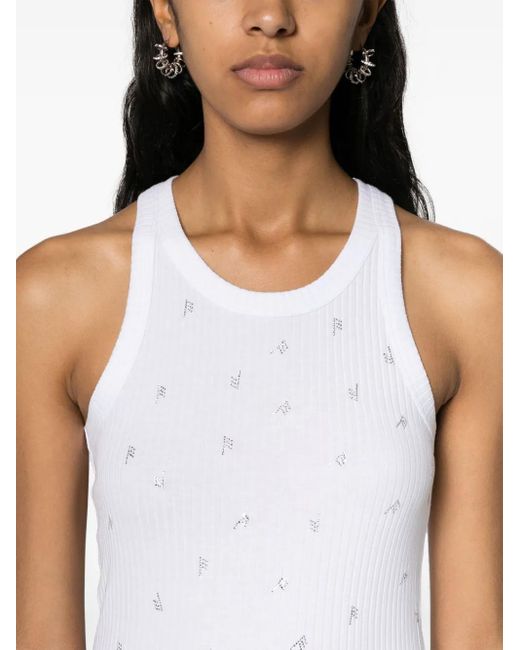 The Attico White Allover Logo Cotton Tank Top