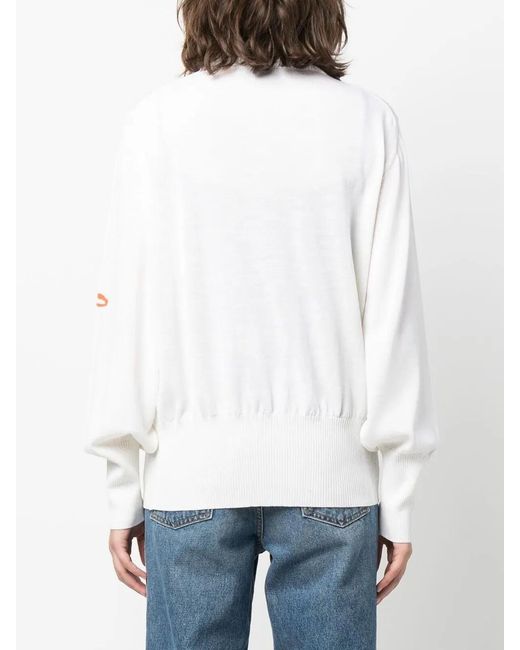 Rossignol White Logo-Intarsia Merino Wool-Blend Jumper