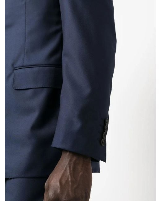 Canali Blue Logo-Patch Single-Breasted Suit for men