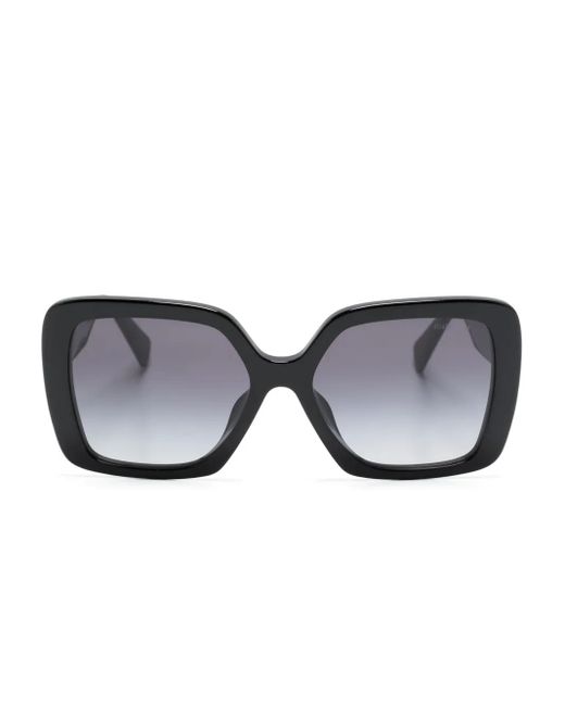 Miu Miu Black Logo-Plaque Oversized-Frame Sunglasses