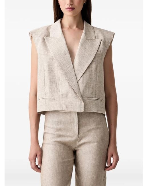 ViCOLO Natural Peak-Lapels Vest