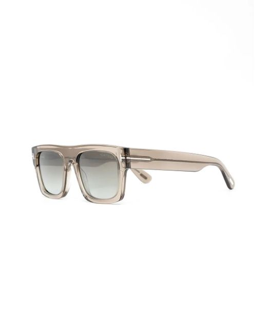 Tom Ford Gray Transparent Square-Frame Sunglasses
