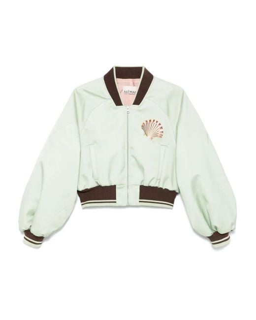 ALÉMAIS X Sam Pauletto クロップド ボンバージャケット White
