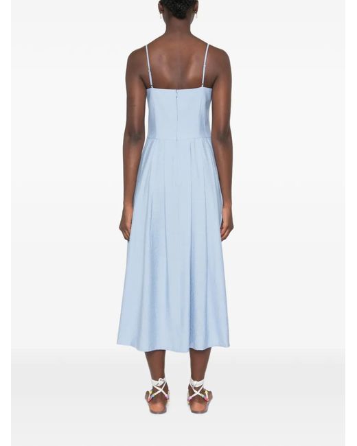 Stine Goya Blue Ruffled Spaghetti-Strap Dress