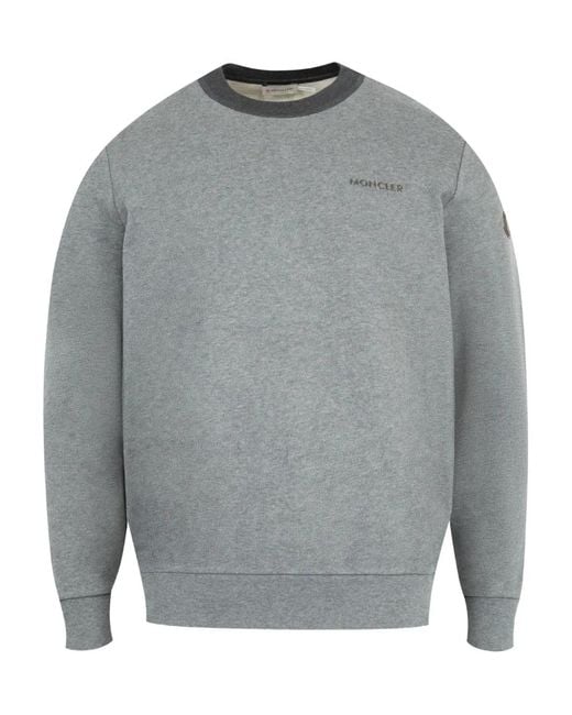 Sweat À Patch Logo Moncler pour homme en coloris Gray