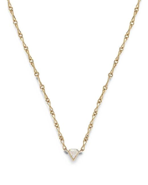 Azlee Metallic Shield Diamond Necklace
