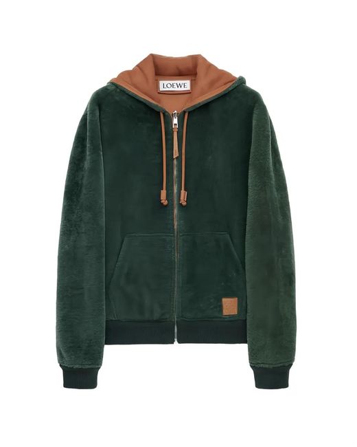 Loewe Green Zip-Up Hoodie for men