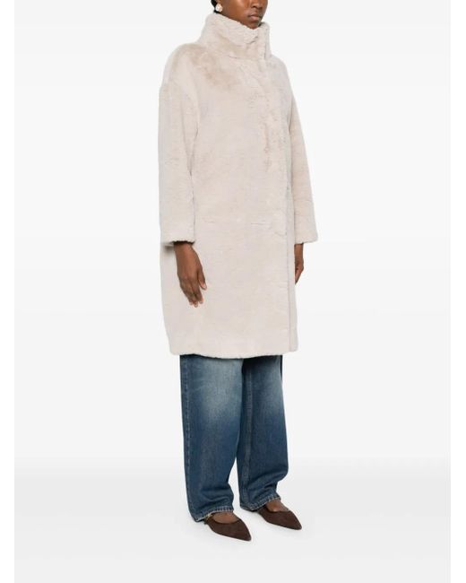 Herno White Funnel-Neck Coat