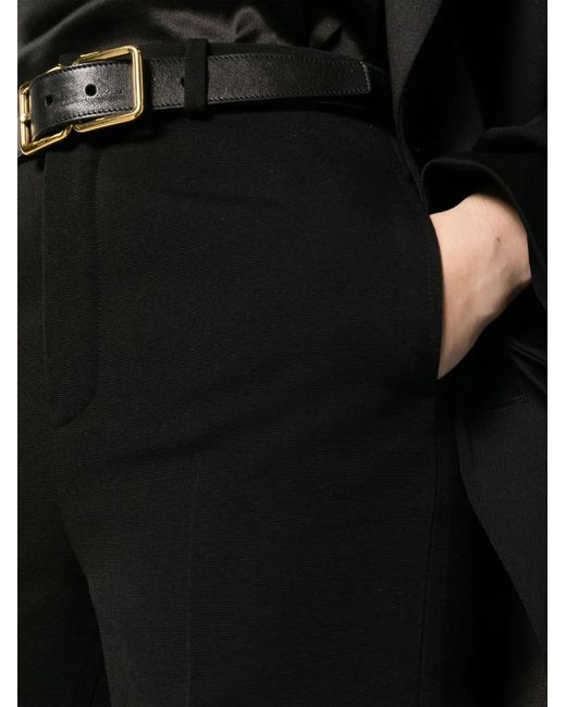 Saint Laurent Black Straight-Leg Wool Trousers