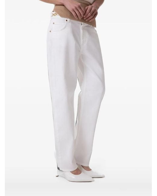 Gaelle Paris White Side-Clamps Jeans