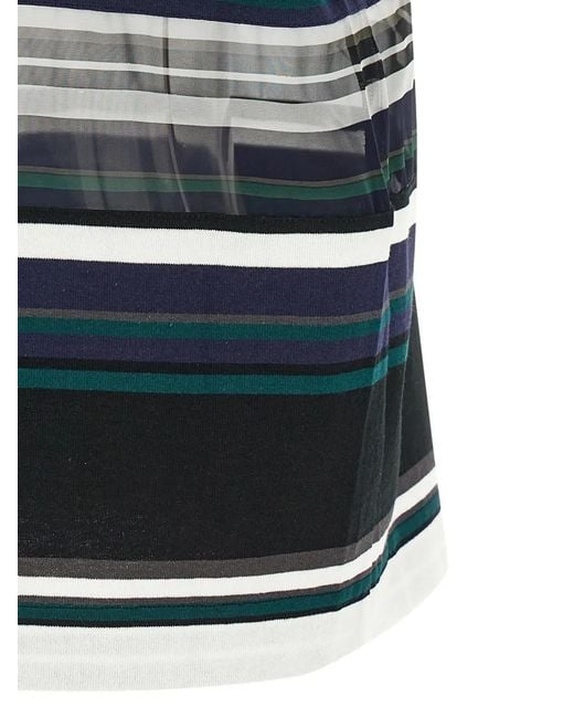 Sacai Black Striped T-Shirt