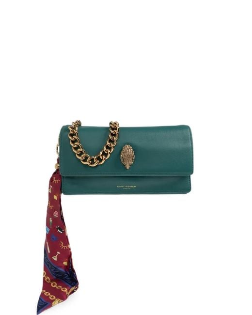 Kurt Geiger Green Sloane Soft Leather Shoulder Bag