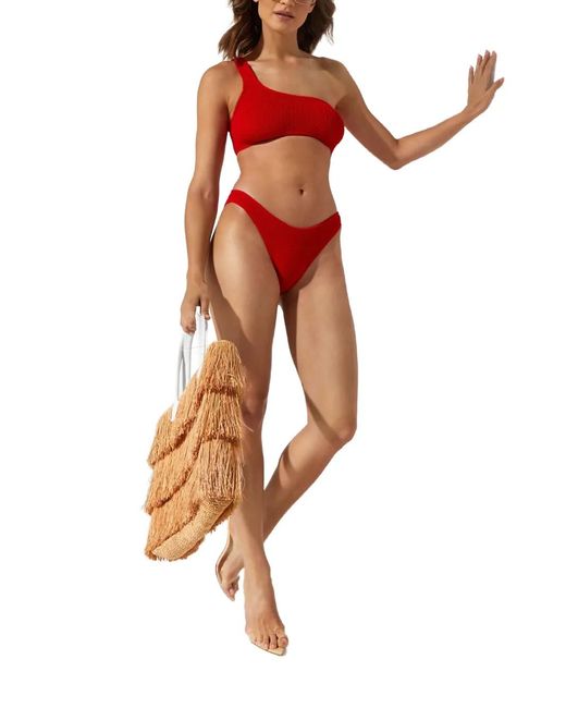 Bondeye Red Samira One-Shoulder Bikini Top
