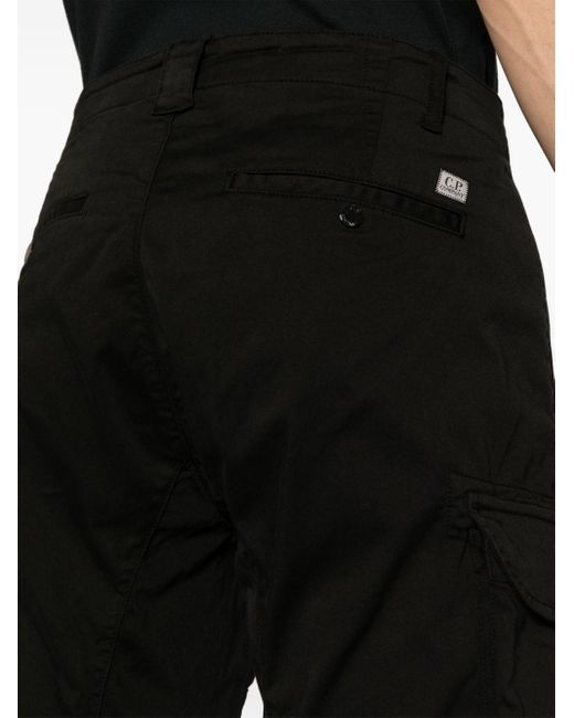 C P Company Black Logo-appliqué Shorts for men