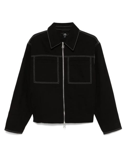 Represent Black Contrast-Stitch Jacket for men