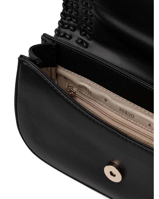 Guess Black Braided Chain-Detail Crossbody Bag