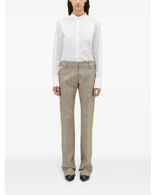 MSGM Natural Side-Zip Straight Trousers
