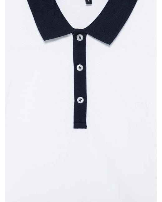 Fay White Buttoned Collar Polo