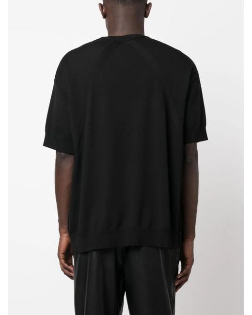 Jil Sander Black Short-Sleeve Wool T-Shirt for men