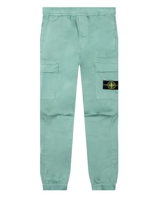 Stone Island Green Cargo Patch-Pocket Trousers for men