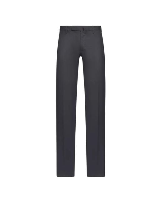 Incotex Blue Tailored Cotton Trousers for men
