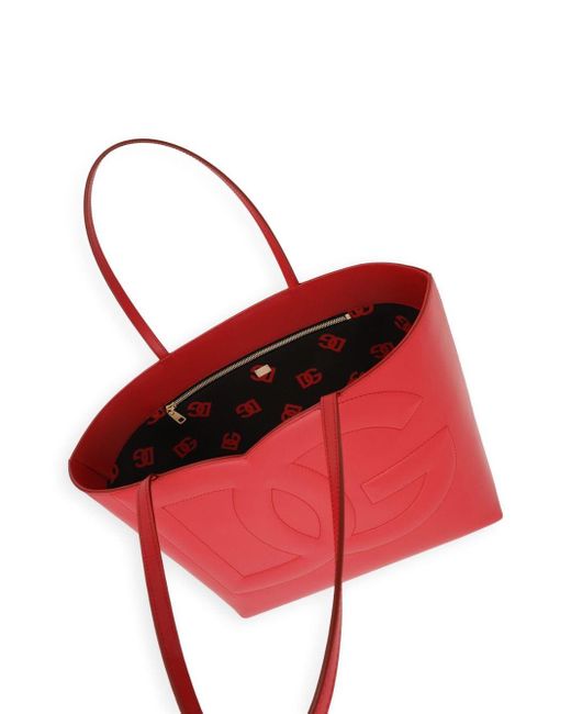 Dolce & Gabbana Red Medium Dg Logo Tote Bag