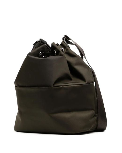 Agnes B. Black Drawstring Nylon Crossbody Bag
