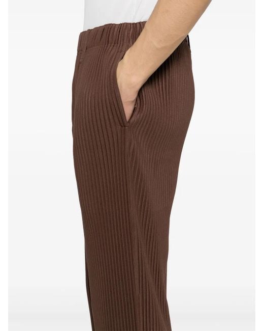 Homme Plissé Issey Miyake Brown Overflow Trousers for men
