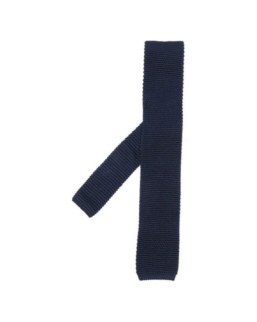 Brunello Cucinelli Blue Cravate En Soie for men