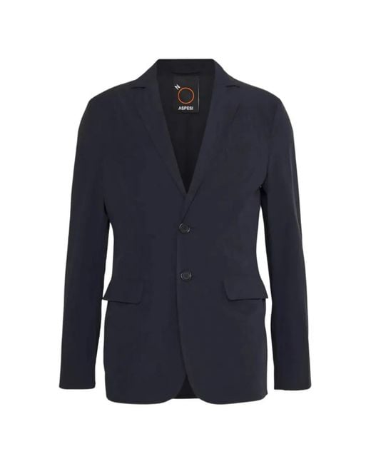 Aspesi Blue Paperino Ii Single-Breated Blazer for men