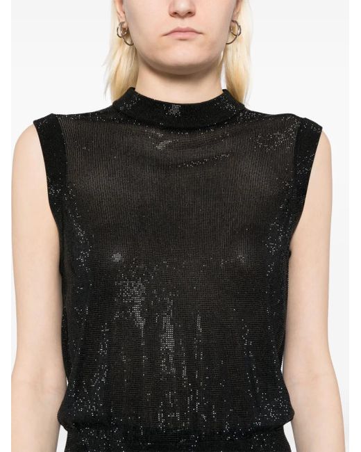 Alexander Wang Black Mock-Neck Tank Top