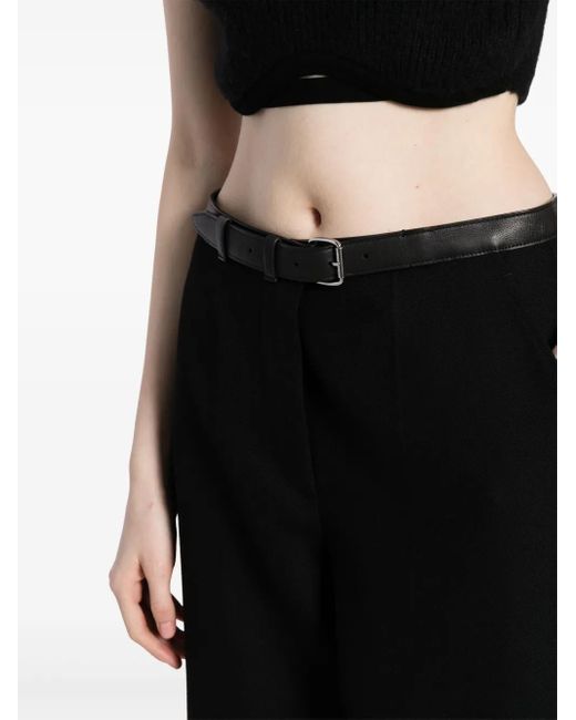 Alexander Wang Black Belted Wool Trousers