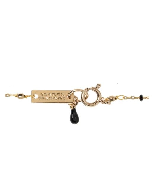 Isabel Marant White Bead-Embellished Pendant Necklace